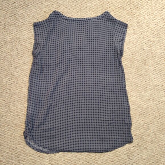 Ava Christine Blouse Top Womens Small Blue Short Sleeve V Neck Cap Sleeve - Picture 3 of 7